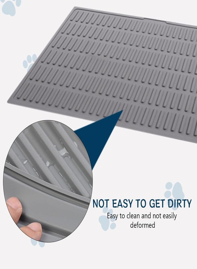 Qpets® Silicone Cat Litter Mat, Anti-Slip Cat Litter Mat, Grooved Trapping Design to Contain Litter & Mess Waterproof & Easy to Clean Wipe - 24x12 Inches - Image 5